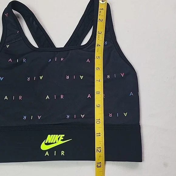 Nike Black Sports Bra with Neon Accents Size Small Featuring AIR Print - Picture 7 of 7